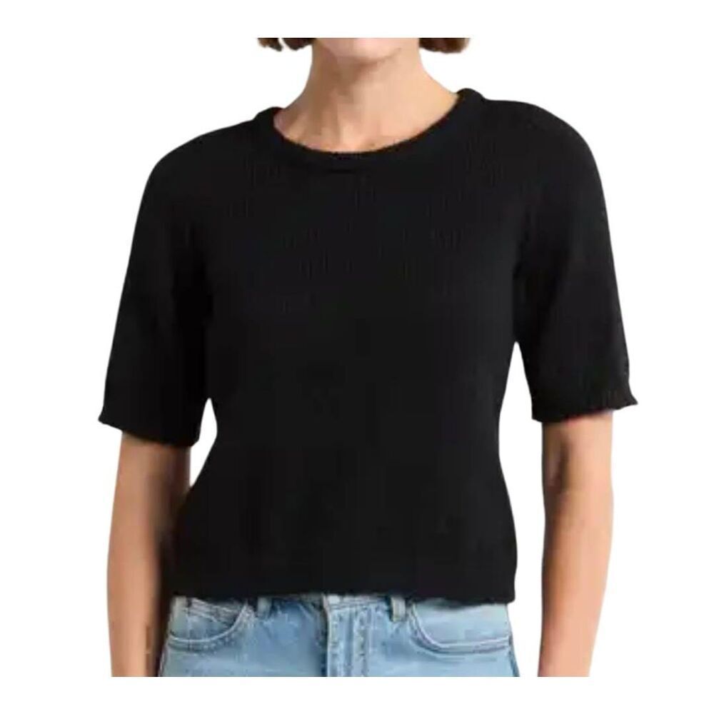 Melrose and Market Black Short Sleeve Crew Neck Sweater